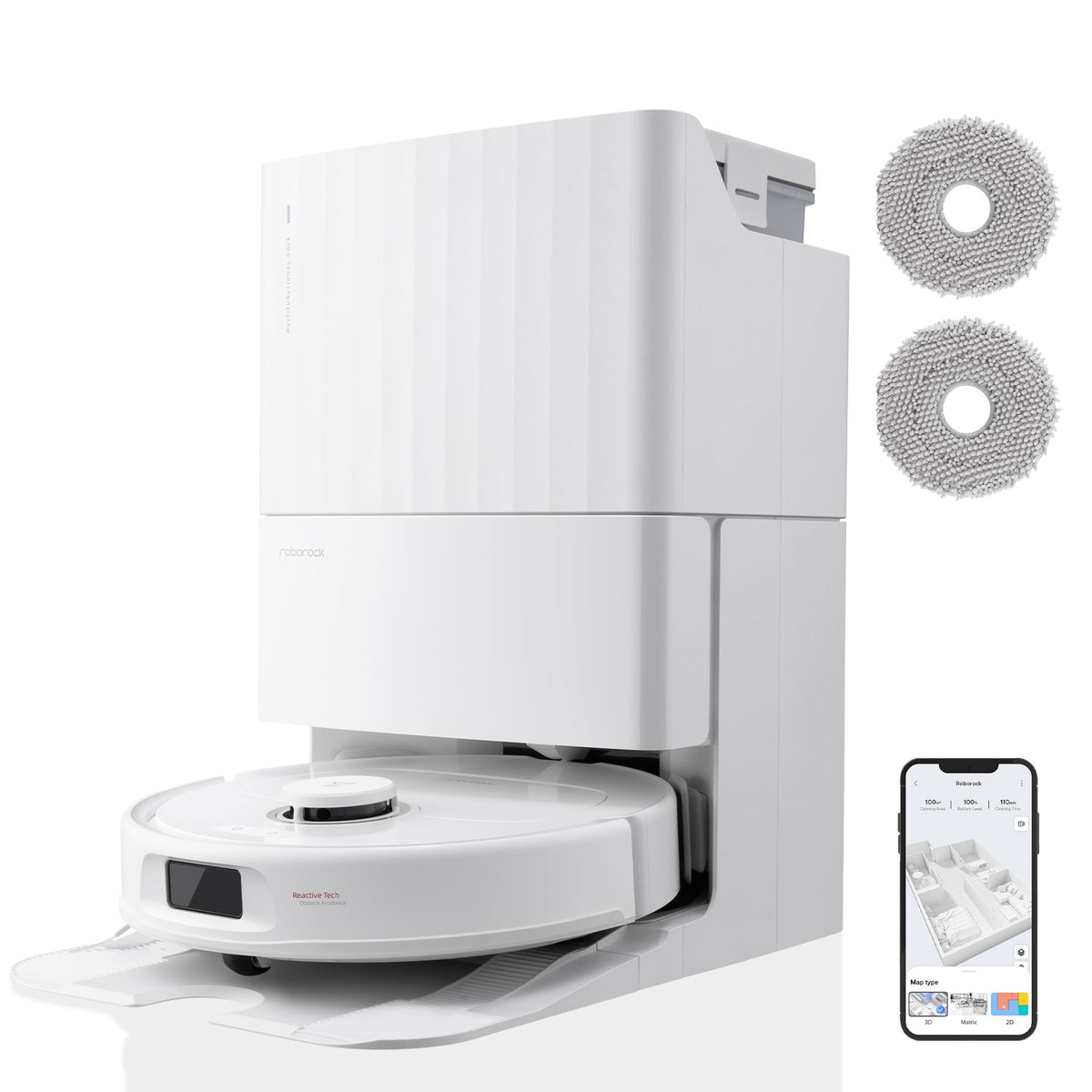 Roborock Qrevo Pro Set, 7000 Pa, FlexiArm™, 60 °C Moppreinigungf