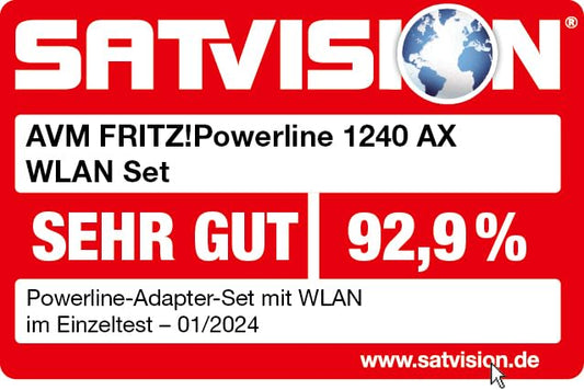 FRITZ!Powerline 1240 AX Set – Wi-Fi 6 Powerline mit WLAN & 1.200 MBit/sw