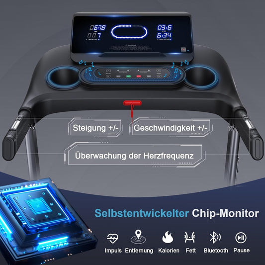 Kitopa Laufband: Hochgeschwindig, 7 PS, große Lauffläche, klappbarl