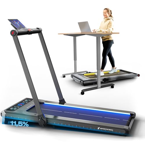 Sportstech Klappbares LED‑Laufband: Walking Pad mit Bluetooth‑Appl