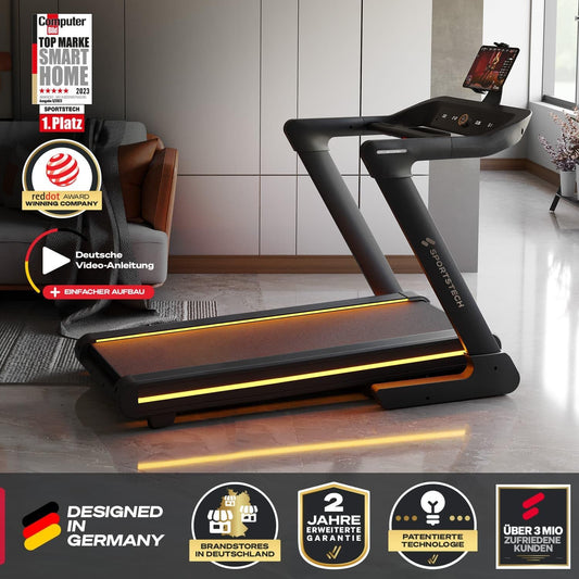 Sportstech sTread Pro/Lite: Klappbares Laufband, 20 km/h, 17 % Steigungl