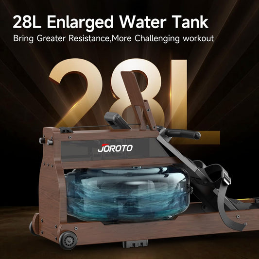 JOROTO MR380/MR390: Klappbares Eichenholz‑Rudergerät mit 28 L Tank und Bluetooth‑Monitorl