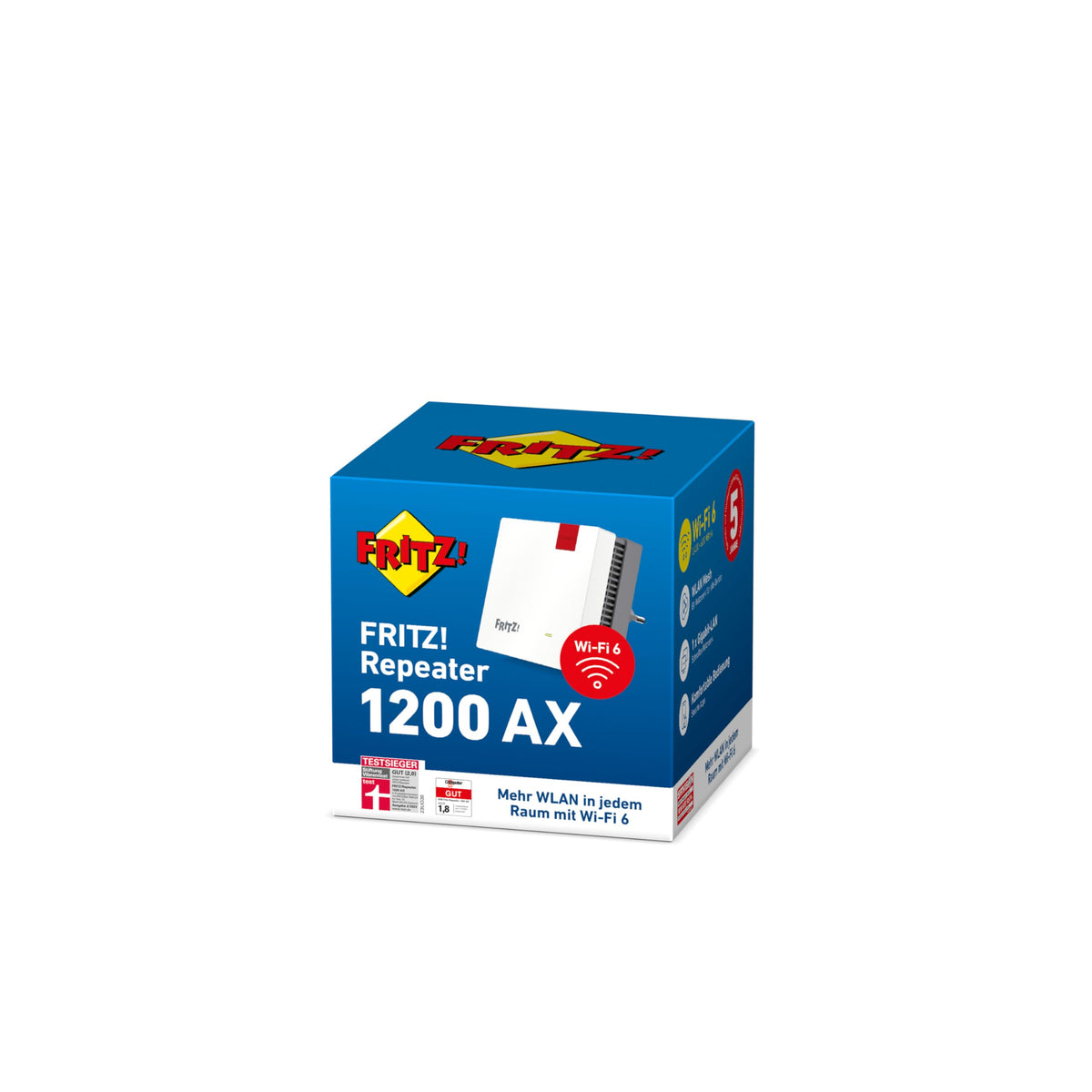 FRITZ!Repeater 1200 AX – Wi-Fi 6 Dualband Repeater mit bis zu 2.400 MBit/sw