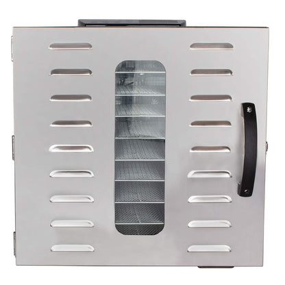 Beeketal 'BDA-15' Dörrautomat aus Edelstahl mit 10 Etagen, Zeitschaltuhr (max. 24h), einstellbarer Temperatur (30-90 °C) und LED Bedienfeld - Profi Gastro Dörrgerät inkl. 10 Einlegegitterw