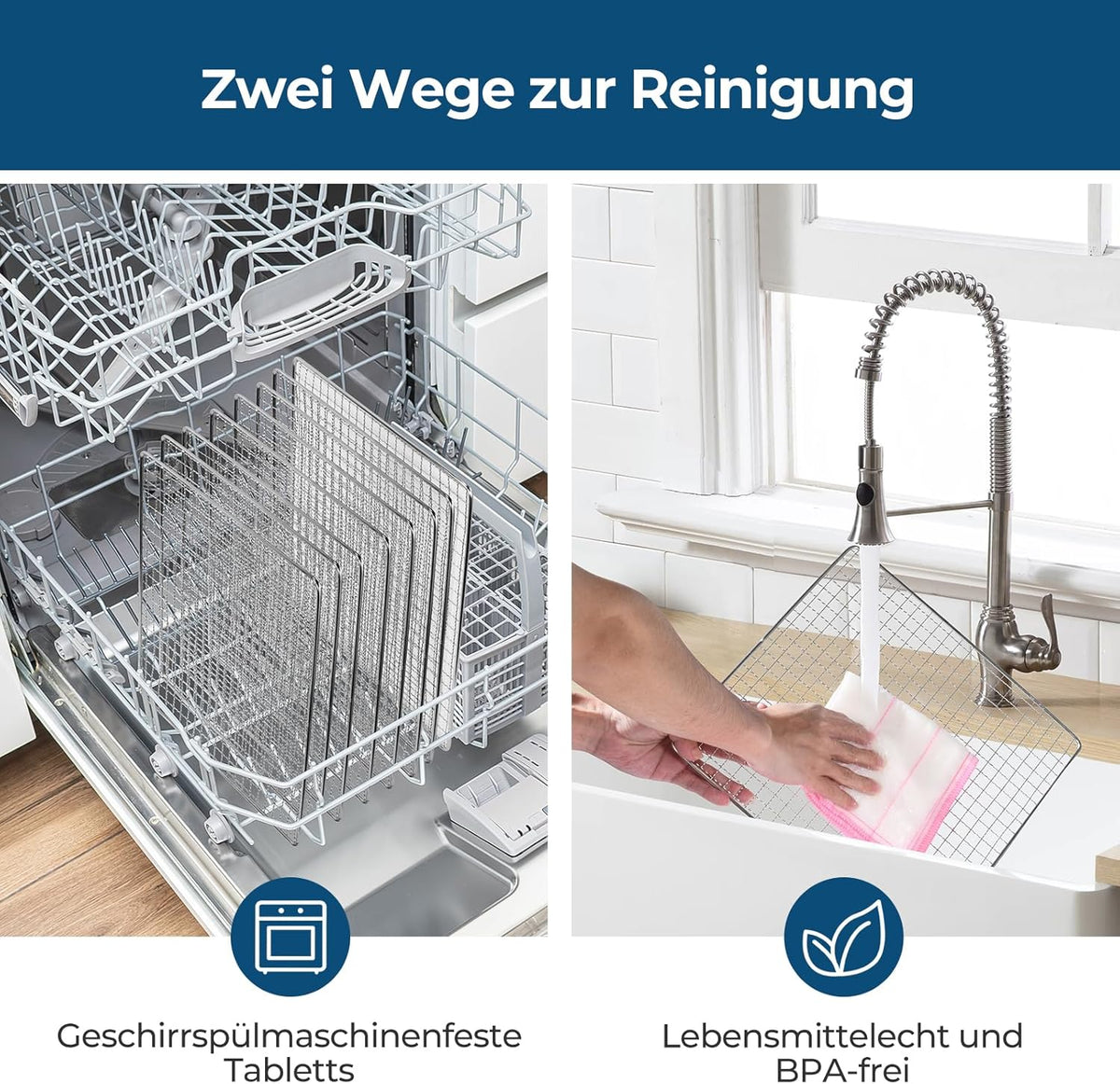 Edelstahl Dörrautomat, 1000W Dörrgerät für Obst und Gemüse mit LED-Anzeige, präziser Temperaturregelung (35-75°C), 48-Stunden-Timer, 9 Edelstahlschalen, 2 Maschensiebe, 1 Schale für Obstrollenw
