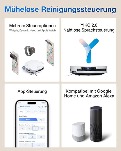 ECOVACS DEEBOT T50 Omni Gen2 Saugroboter: 21.000 Pa, Wischfunktion, ZeroTangle, All-in-One Station, Weißd