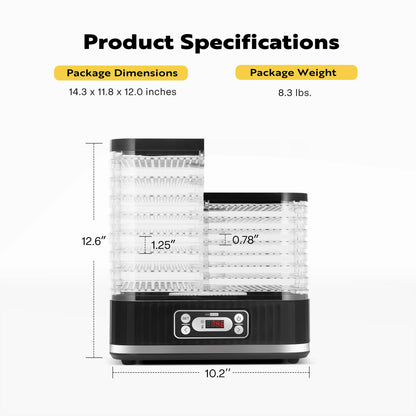 VIVOHOME Dörrautomat mit 8 Einlegefächern 400W BPA frei Dörrgerät mit Temperaturregler von 35°C bis 70°C inkl.72H Timer und Rezept für Fleisch,Obst,Haustier-Leckereienew