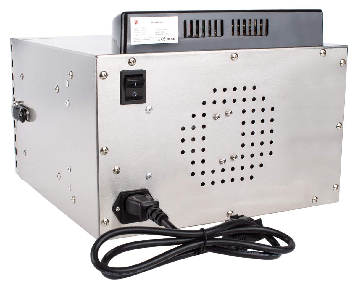 Beeketal 'BDA-15' Dörrautomat aus Edelstahl mit 10 Etagen, Zeitschaltuhr (max. 24h), einstellbarer Temperatur (30-90 °C) und LED Bedienfeld - Profi Gastro Dörrgerät inkl. 10 Einlegegitterw
