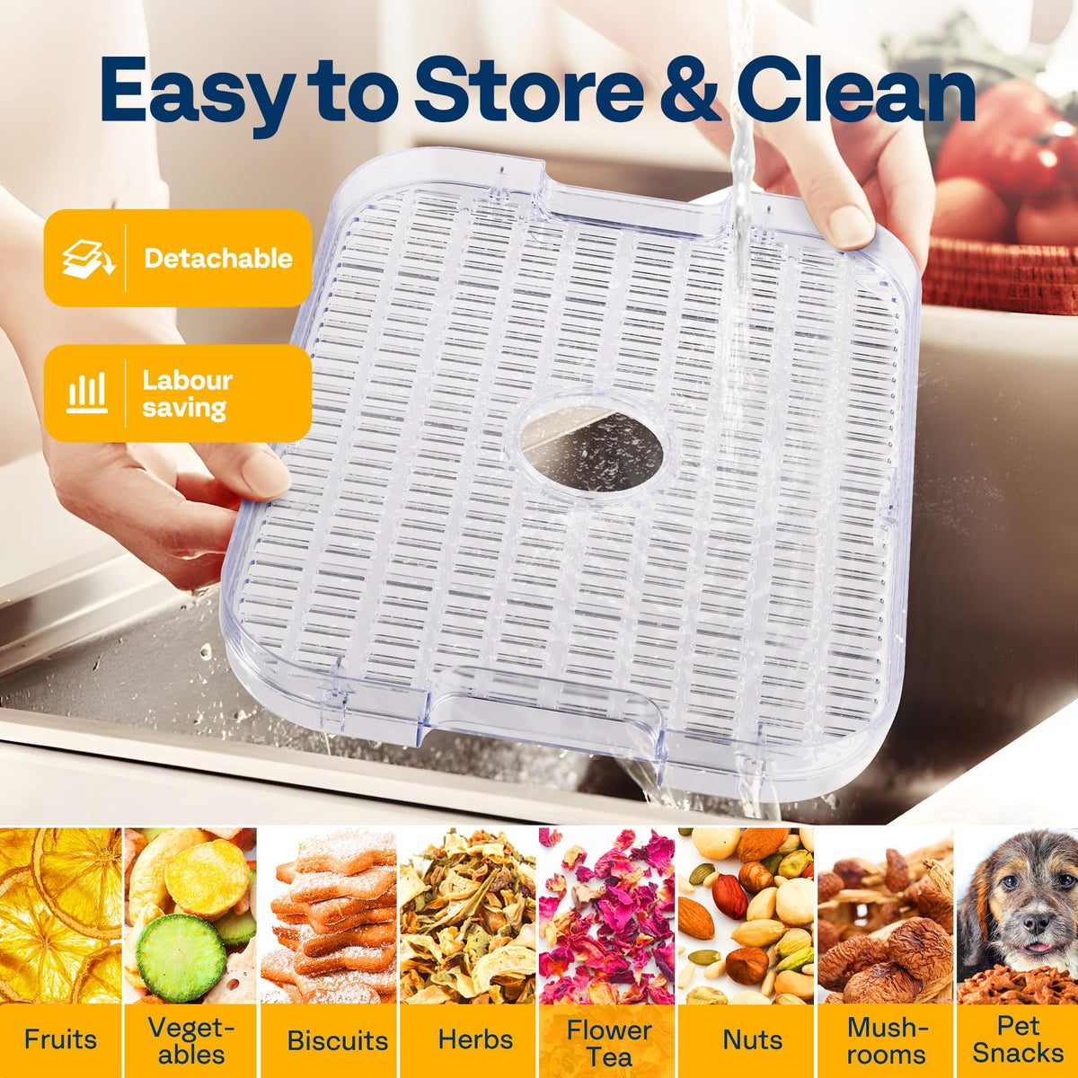 VIVOHOME Dörrautomat mit 8 Einlegefächern 400W BPA frei Dörrgerät mit Temperaturregler von 35°C bis 70°C inkl.72H Timer und Rezept für Fleisch,Obst,Haustier-Leckereienew