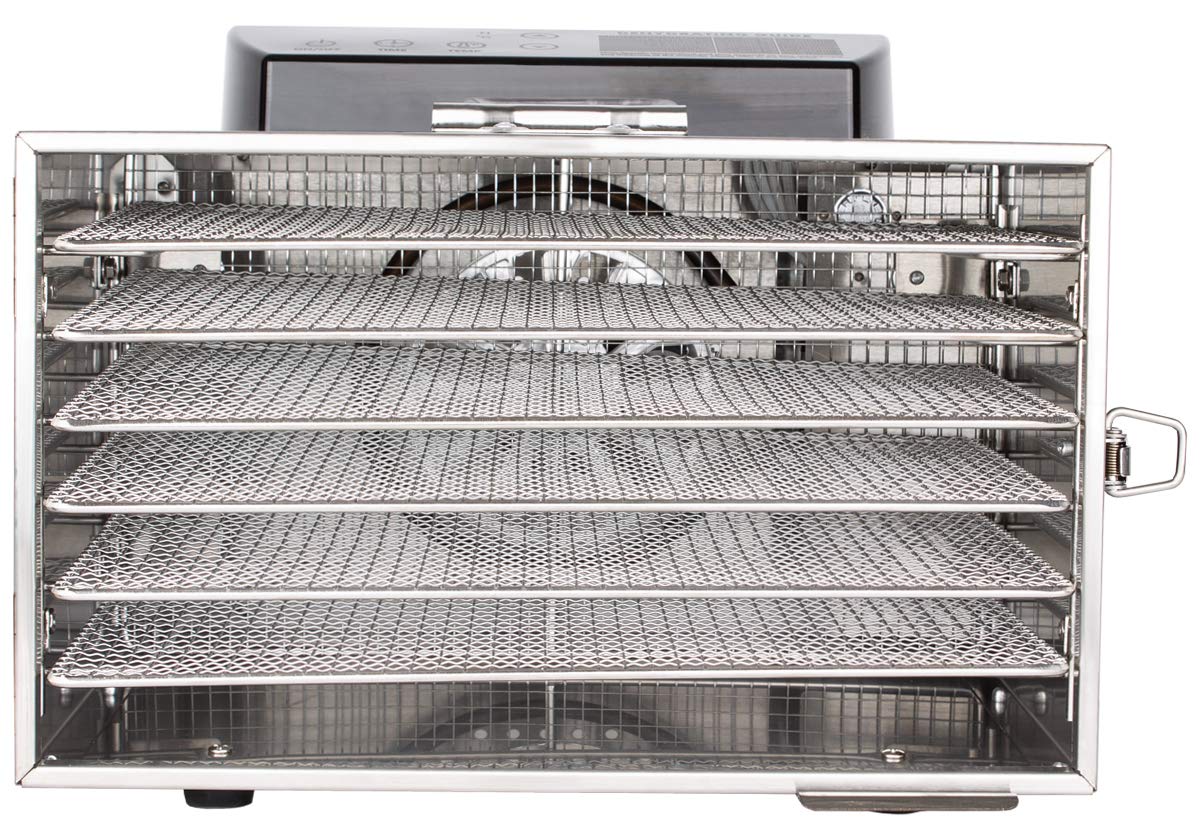 Beeketal 'BDA-15' Dörrautomat aus Edelstahl mit 10 Etagen, Zeitschaltuhr (max. 24h), einstellbarer Temperatur (30-90 °C) und LED Bedienfeld - Profi Gastro Dörrgerät inkl. 10 Einlegegitterw