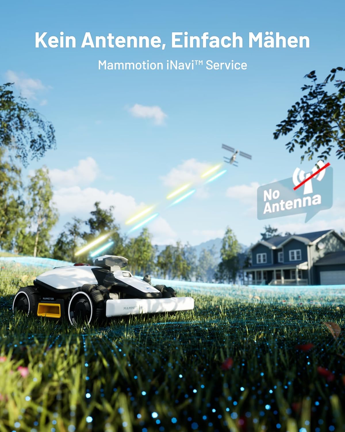 MAMMOTION LUBA mini AWD 1500 Mähroboter 1500 m², NetRTK+Vision, ohne Kabel, 80 % Steigungf