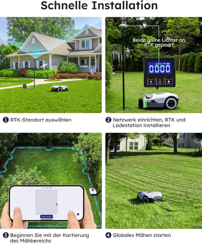 ANTHBOT Genie Mähroboter ohne Begrenzungskabel 3600 m², Full Band RTK + 4-Augen-Vision Roboter-Rasenmäher, 30+ Mehrzonen-Management, KI-Intelligente Hindernisvermeidung & Rasenpflege - Genie 3000f