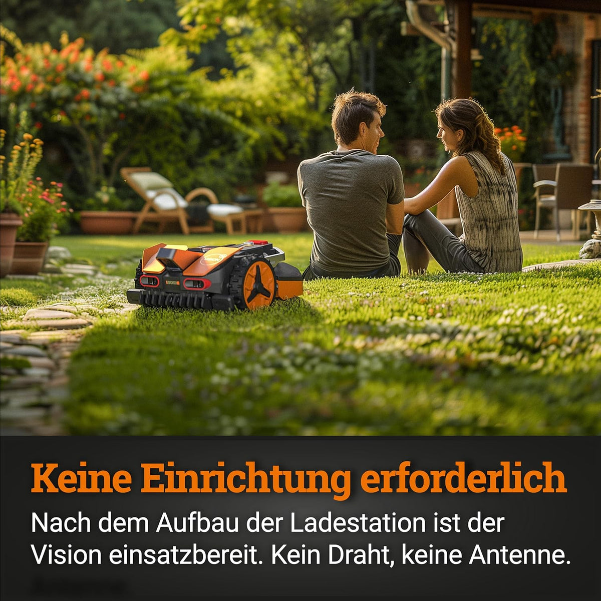WORX Vision S250 Mähroboter 250 m² ohne Kabel, KI & Igelschutzf