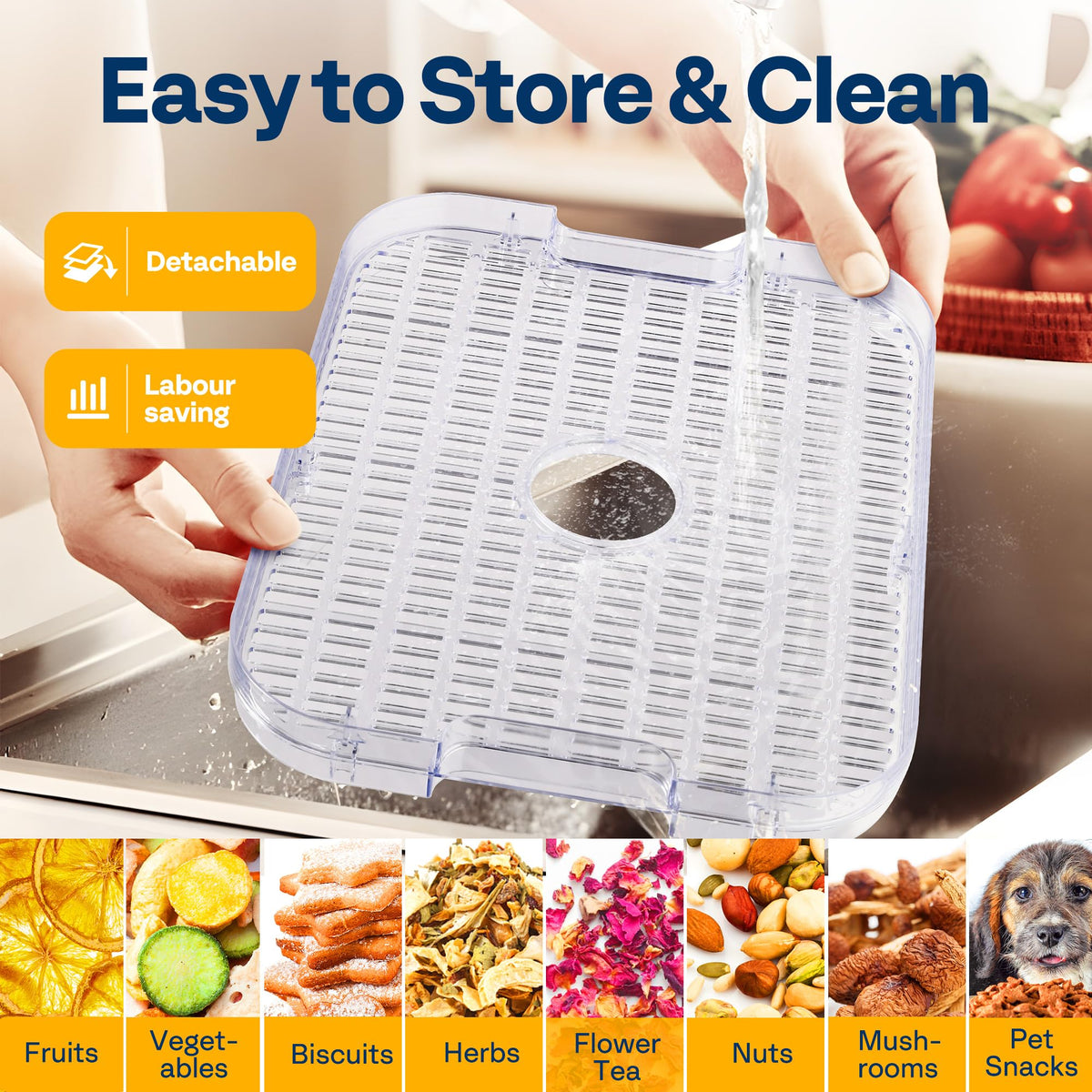 VIVOHOME Dörrautomat mit 8 Einlegefächern 400W BPA frei Dörrgerät mit Temperaturregler von 35°C bis 70°C inkl.72H Timer und Rezept für Fleisch,Obst,Haustier-Leckereienew