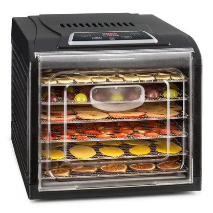 Klarstein Dörrautomat, Dörrgerät, Food Dehydrator, Dörrautomat aus Metall, Dehydrator Food Dryer, 9 Ablagen, 700 Watt, Touch-Display, Timer, Edelstahlheizelement, HotAir Circulation System, Schwarzw