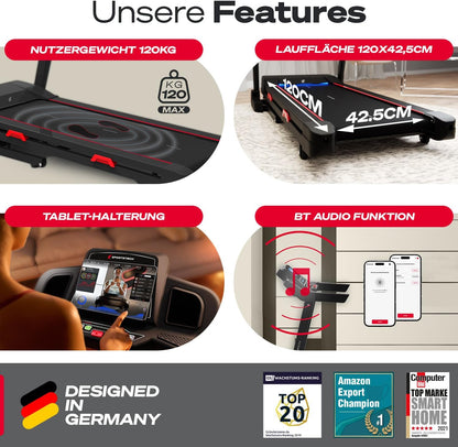 Sportstech F31s: Profi-Laufband, 4,5 PS, 16 km/h, Bluetooth & Appl
