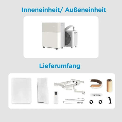 Midea PortaSplit-E Tragbare Klimaanlage 12000 BTU Heizung Kühlung, Fernbedienungl