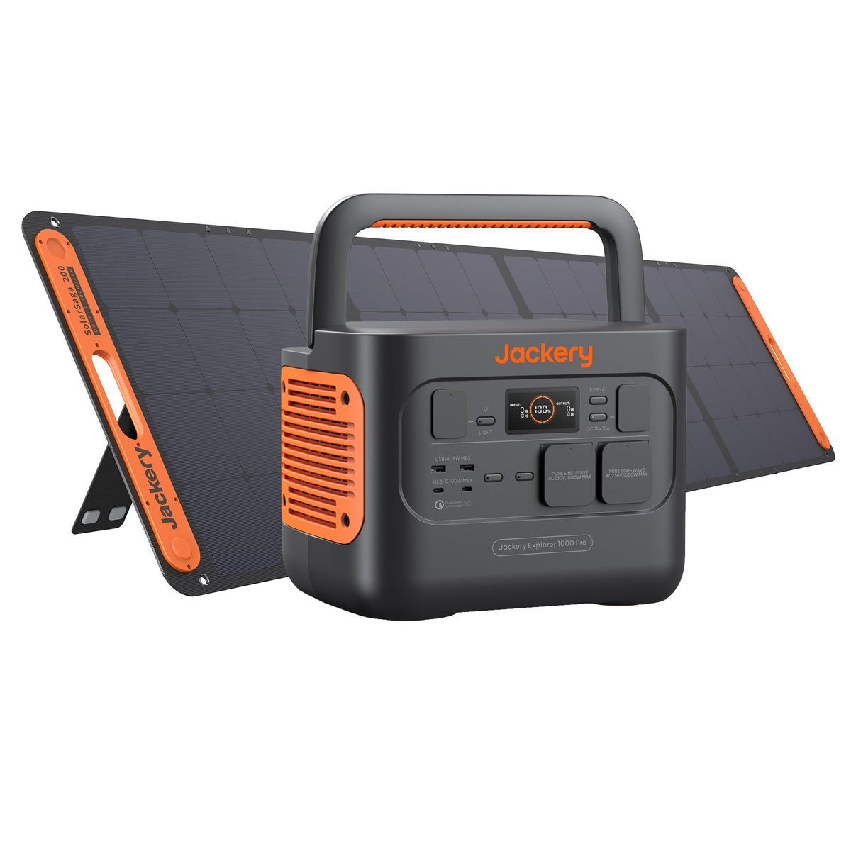 Jackery 1000 V2 Powerstation 1070Wh, 1500W, mit 200W Solarpanel & Schnellladungf