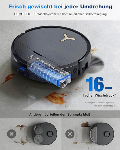 ECOVACS X9 PRO Omni, 16.600Pa, OZMO Roller, ZeroTangle 3.0, Heißwasser-Wischung, TruEdge 2.0, YIKO-GPTf