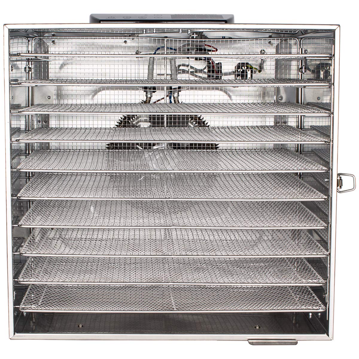 Beeketal 'BDA-15' Dörrautomat aus Edelstahl mit 10 Etagen, Zeitschaltuhr (max. 24h), einstellbarer Temperatur (30-90 °C) und LED Bedienfeld - Profi Gastro Dörrgerät inkl. 10 Einlegegitterw
