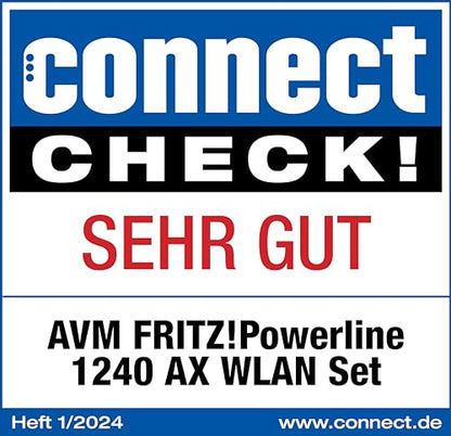 FRITZ!Powerline 1240 AX Set – Wi-Fi 6 Powerline mit WLAN & 1.200 MBit/sw