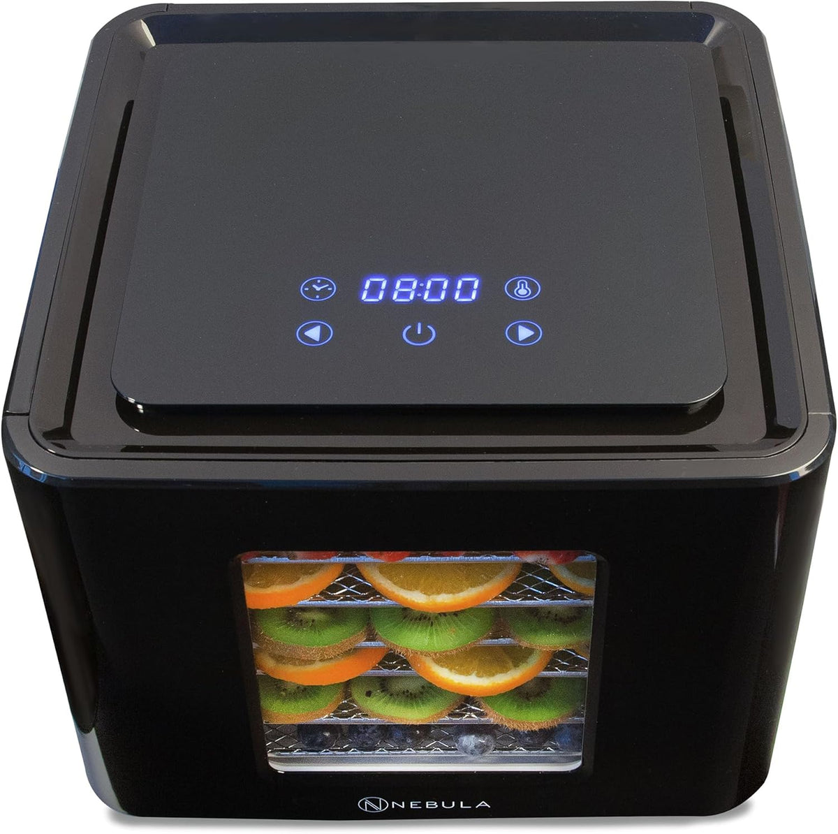 Nebula Lebensmittel Dörrgerät Mit 6 Edelstahlschalen | LED-Touch-Control-Design, Einstellbare Digitale Temperatur 35-70 °C & 48-Stunden-Timer | 400W | Dörrgerät Für Obst, Gemüse, Fleisch Und Mehrw