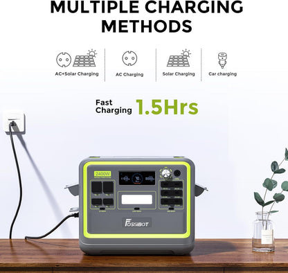 FOSSiBOT F2400 Powerstation 2048Wh, 2400W (4800W Peak), 3 AC Ausgängef