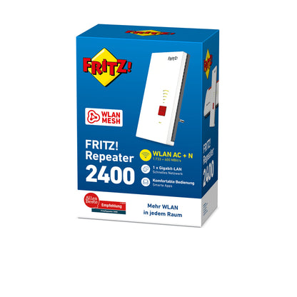 FRITZ!Repeater 2400 – Dual-WLAN AC+N Repeater mit bis zu 1.733 MBit/s & LANw