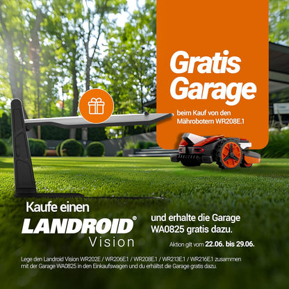 WORX Vision M800 Mähroboter 800 m² ohne Kabel, KI & Igelschutzf
