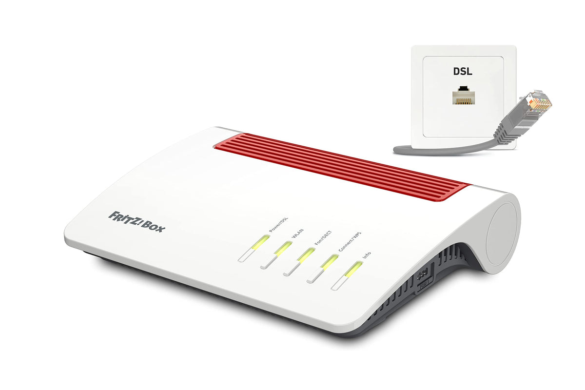 FRITZ!Box 7590 AX Exclusive – Wi-Fi 6 DSL-Router mit Mesh, DECT & USB-Stickw