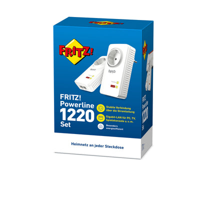 FRITZ!Powerline 1220 Set – 1.200 MBit/s mit 2x Gigabit-LAN pro Adapterw