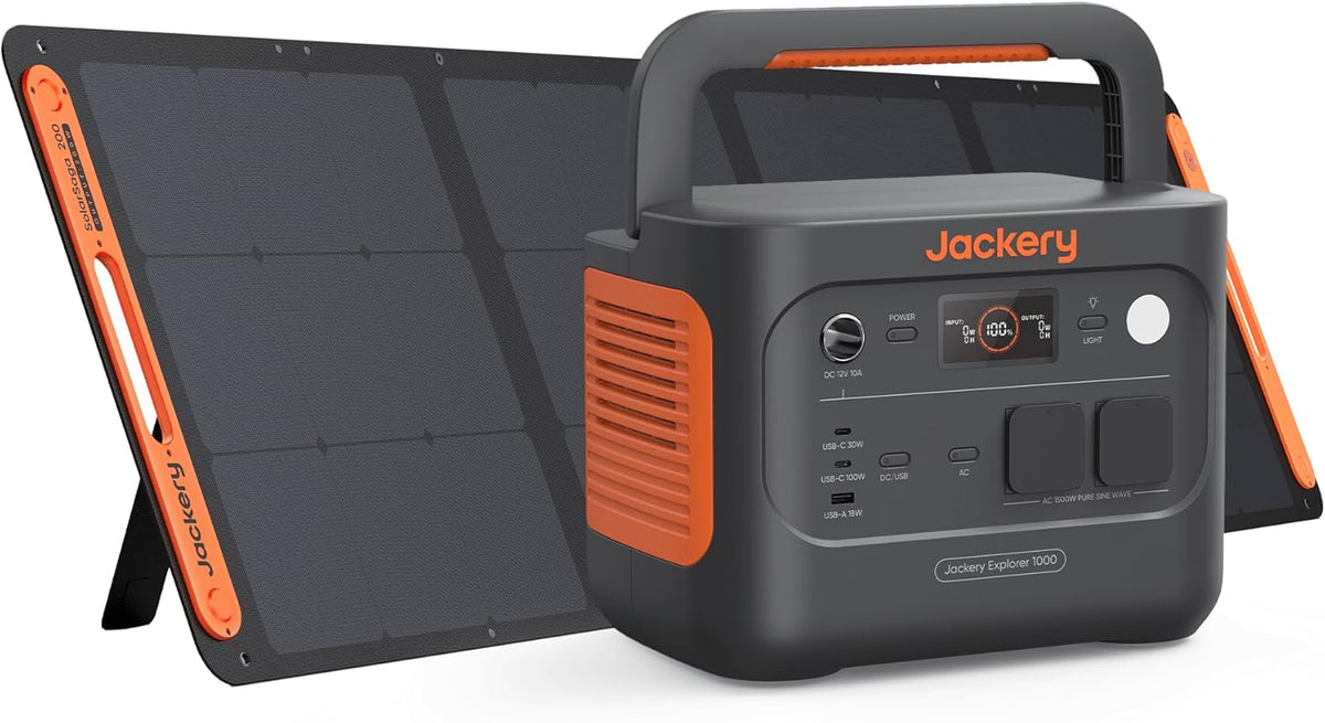 Jackery 1000 V2 Powerstation 1070Wh, 1500W, mit 200W Solarpanel & Schnellladungf