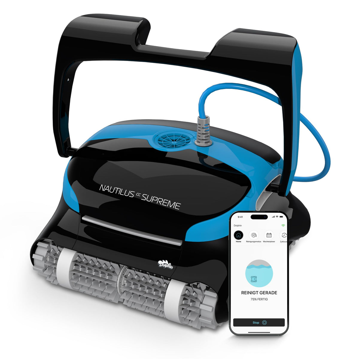 Dolphin Nautilus CC Poolroboter mit Kabel, Boden- und Wandreinigung, energiesparend, für Einbaupools bis 10 mf