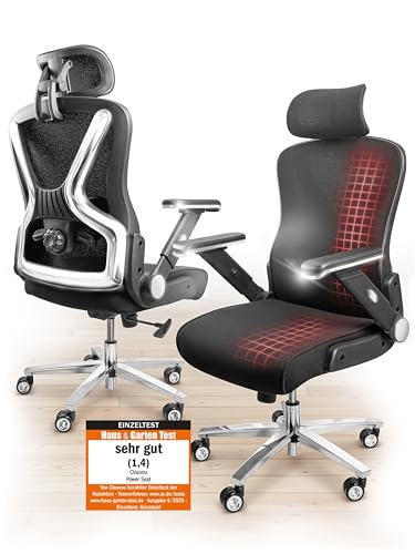 CLOUVOU PowerSeat Testsieger Ergonomischer Bürostuhl – Voll Anpassbar, Gaming, 200 kgd
