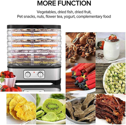 Dehydrator Dehydrator with Temperature Control, 8 Levels Removable Dehydrator, Temperature Control 35-70°C for Meat, Fruits, Vegetables and Nuts, 400 W, Button, BPA-Freew
