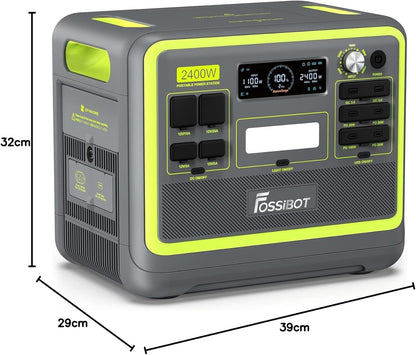 FOSSIBOT F2400 Powerstation 2400W (4800W Peak) mit 200W Solarpanelf