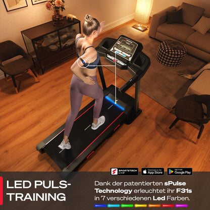 Sportstech F31s: Klappbares Laufband für Zuhause mit App, Bluetooth & LEDl