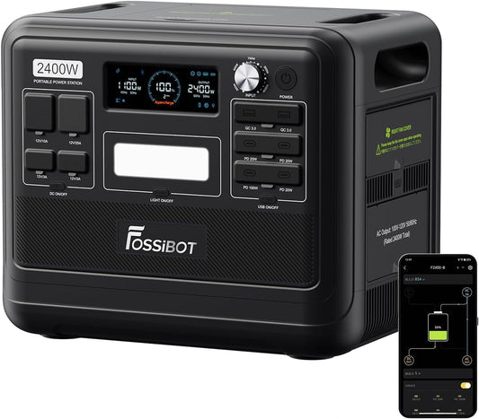 FOSSiBOT Powerstation 2048Wh LiFePO4, 2400W, USB & QCf