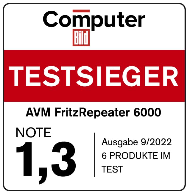 FRITZ!Repeater 6000 – Wi-Fi 6 Tri-Band Repeater mit bis zu 6.000 MBit/s & 2.5-LANw