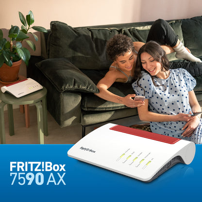 FRITZ!Box 7590 AX Exclusive – Wi-Fi 6 DSL-Router mit Mesh, DECT & USB-Stickw