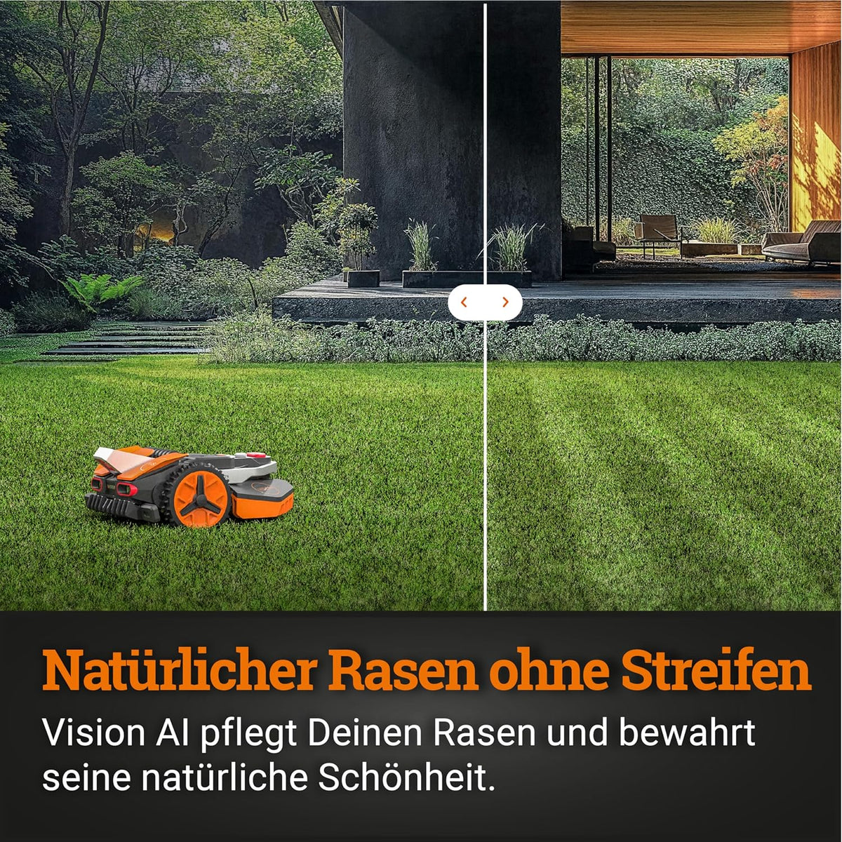 WORX Vision L1600 Mähroboter 1600 m² ohne Kabel, KI & Igelschutzf