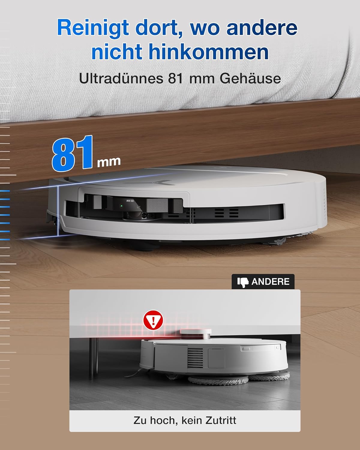 ECOVACS DEEBOT T50 Omni Gen2 Saugroboter: 21.000 Pa, Wischfunktion, ZeroTangle, All-in-One Station, Weißd