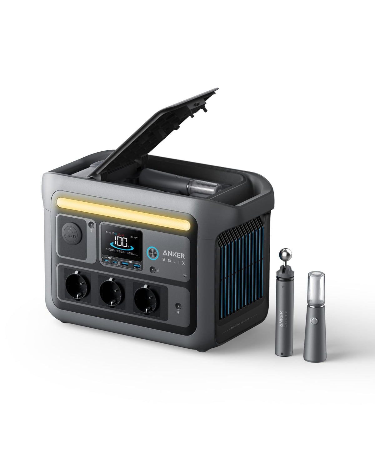 Anker SOLIX C800 Plus Powerstation 768Wh, 1200W (1600W Peak), mit 100W Solarpanelf