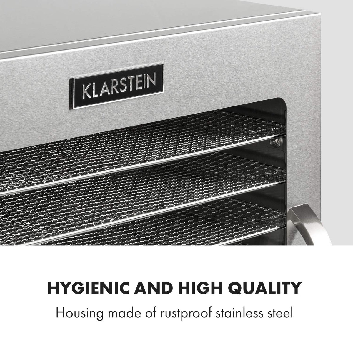 Klarstein Dörrgerät, Dörrautomat für Gemüse, Obst, Pilze & Fleisch, 1500W Edelstahl-Dörrautomat, Trockenautomat mit 16 Metallgitter, Dörrgerät mit 24H Timer & Touch-Display, Food Dehydratorw