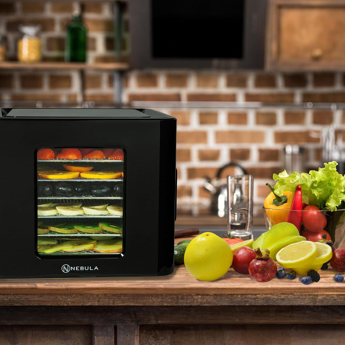 Nebula Lebensmittel Dörrgerät Mit 6 Edelstahlschalen | LED-Touch-Control-Design, Einstellbare Digitale Temperatur 35-70 °C & 48-Stunden-Timer | 400W | Dörrgerät Für Obst, Gemüse, Fleisch Und Mehrw