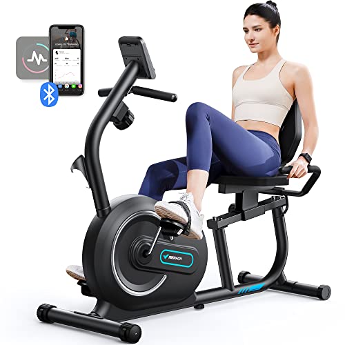 MERACH Liegeergometer: Heimtrainer mit Bluetooth und verstellbarer Rückenlehnel