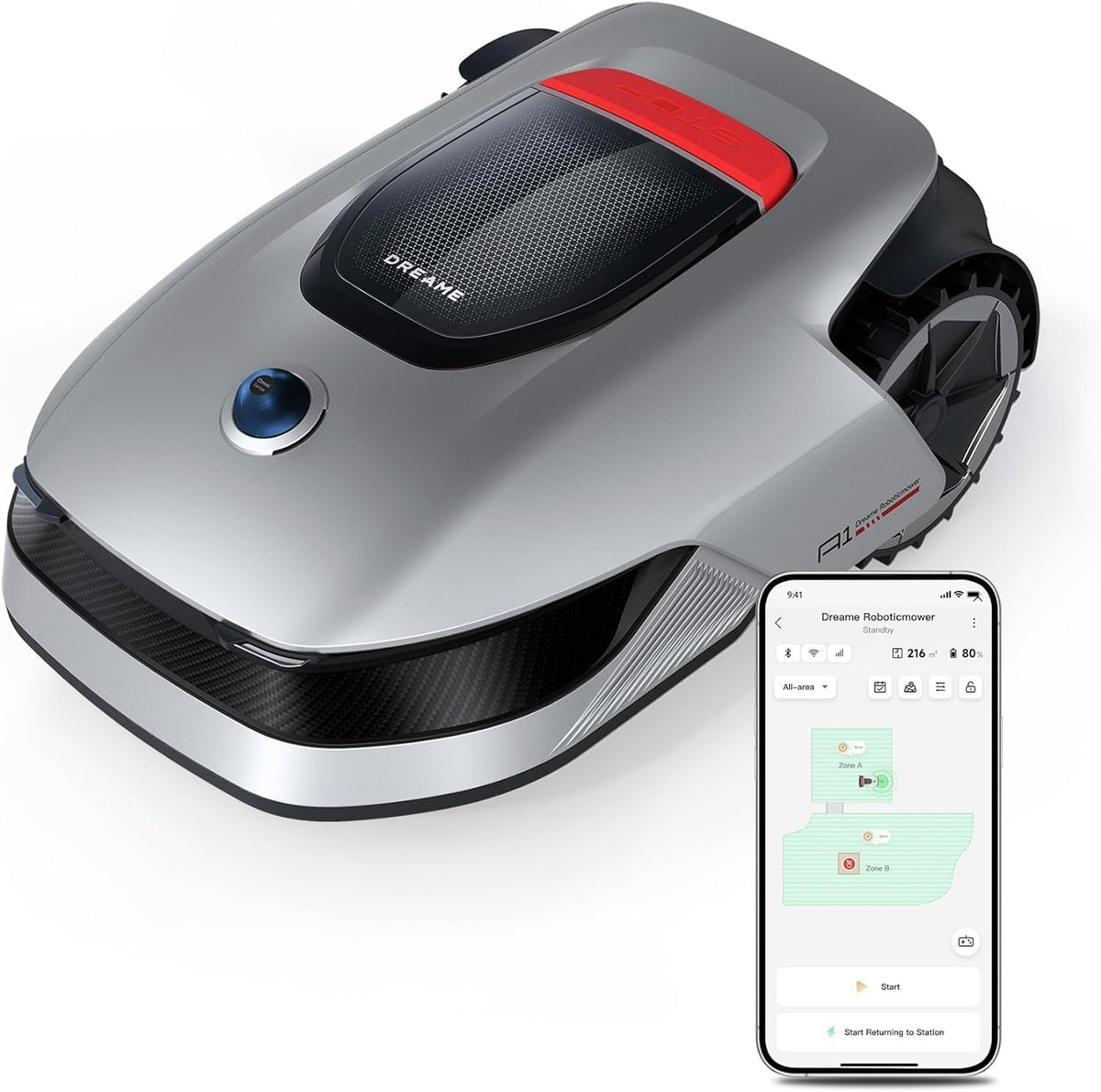 Dreame A1 Pro Mähroboter, 2000m², Drahtlos, OmniSense™, App & Zonensteuerung, Hindernisvermeidungf