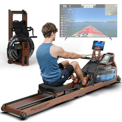 JOROTO MR380/MR390: Klappbares Eichenholz‑Rudergerät mit 28 L Tank und Bluetooth‑Monitorl